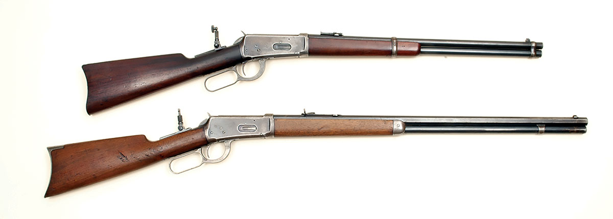 Mike’s Winchester Model 1894 32-40s: a saddle ring carbine (top) and a full-length rifle (bottom). © 2024 Yvonne Venturino photos
